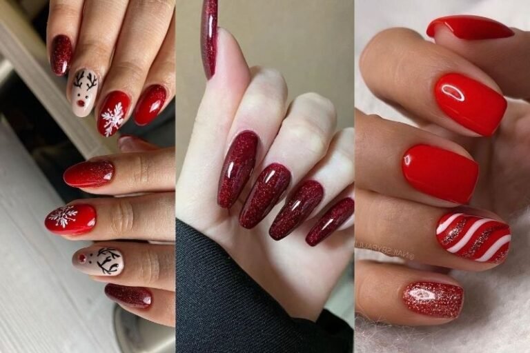 18 Red Christmas Nail Designs for 2024 Festive Glam You’ll Love