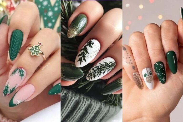 22 Green Christmas Nails for 2024-2025 Glitter, Snowflakes