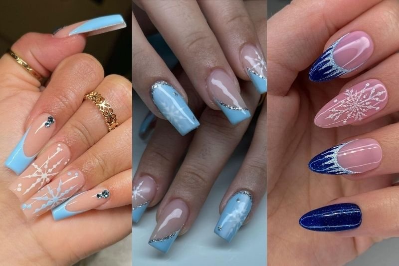 24 Blue Christmas Nails to Your Winter Look