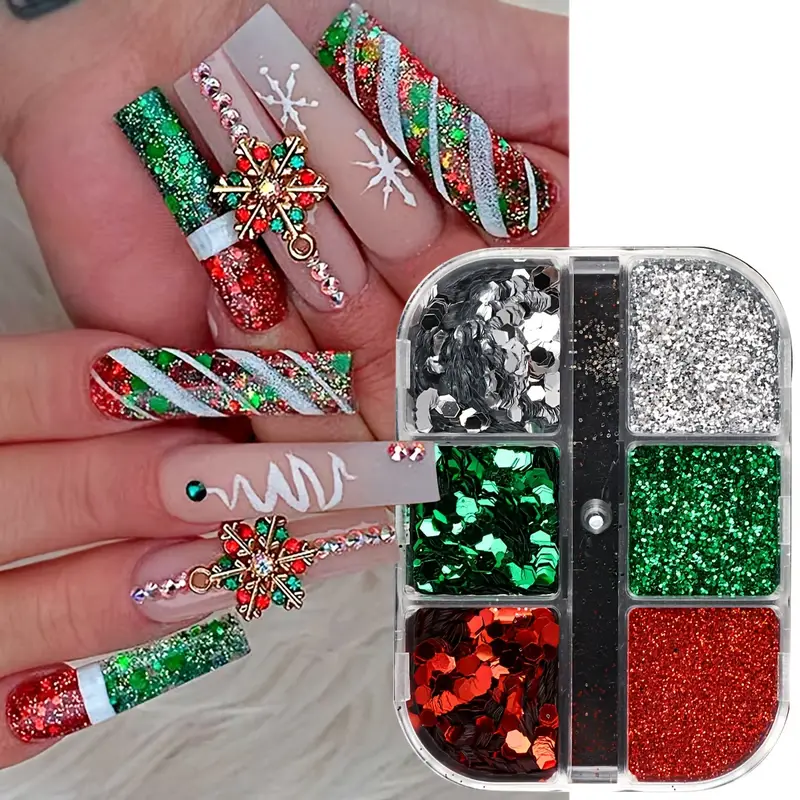 christmas nail designs red and green