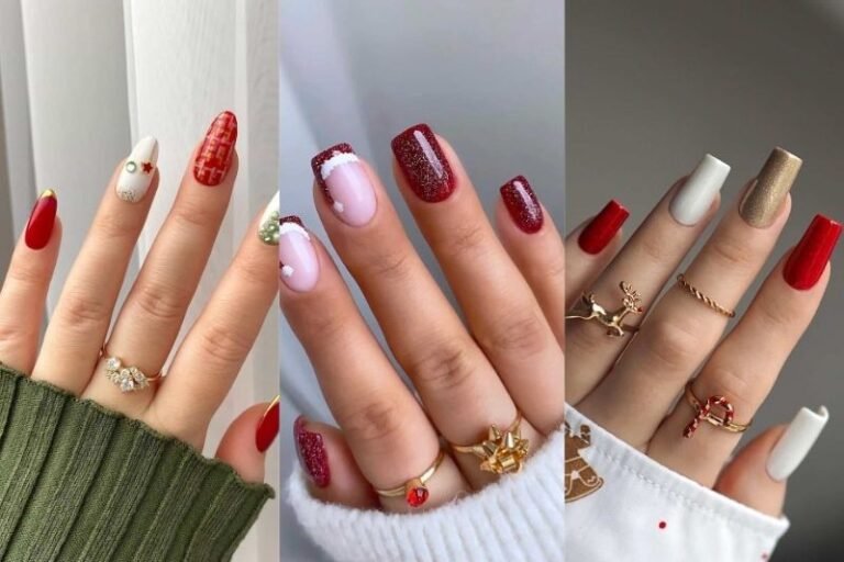 29 Festive & Classy Red and White Christmas Nails