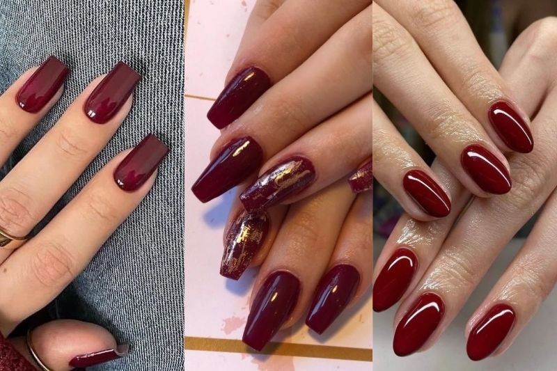 Burgundy Winter Nail Art