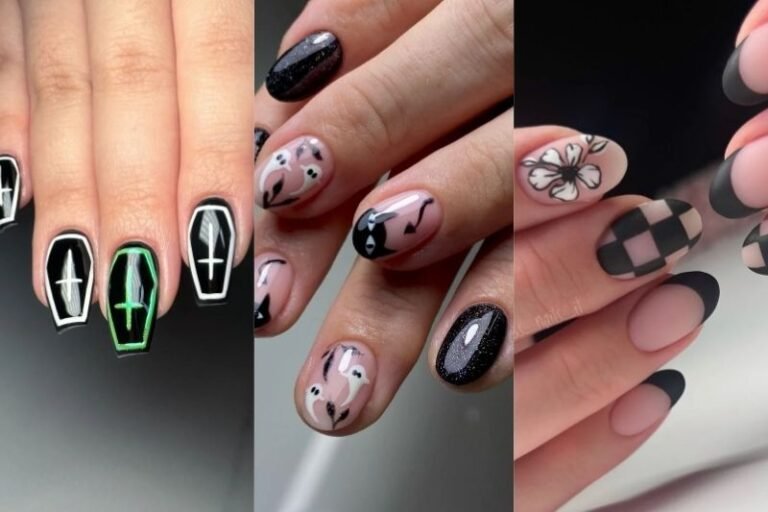 33 Black Nail Art Designs for Holiday Festive