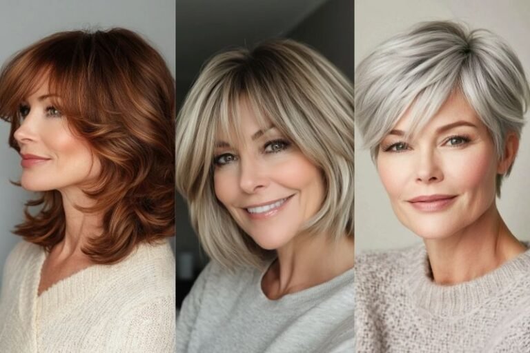 34 Elegant Hairstyles for Women Over 50 with Bangs in 2025