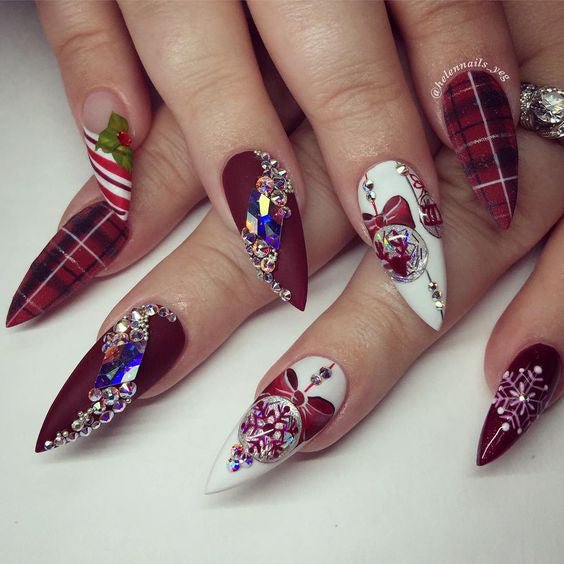 red christmas nail art designs