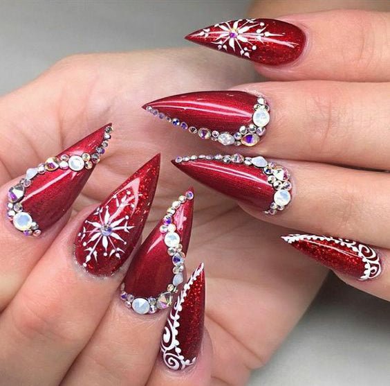 red christmas nail art designs