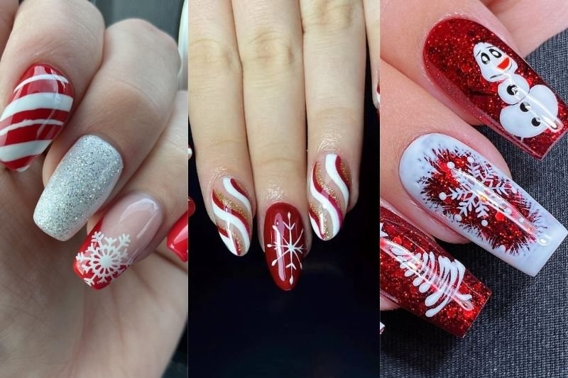 Red and White Christmas Nail Designs to Rock