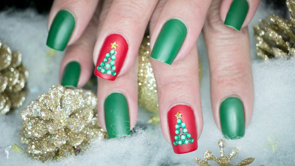 christmas nail designs red and green