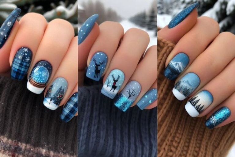 31 Blue Christmas Nail Designs to Rock This Holiday Season